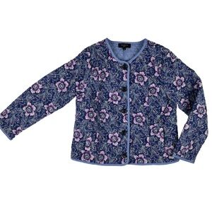 TALBOTS Women’s 100% Cotton Floral Quilted Lightweight Jacket | LP